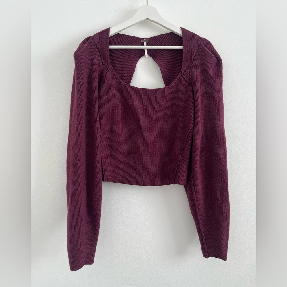 Free People Deep Purple Knit Top